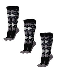 Argyle · 3-Pack Black Horse Riding Socks