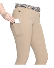 Sara · Taupe Sportz Breeches | Phone Pockets 