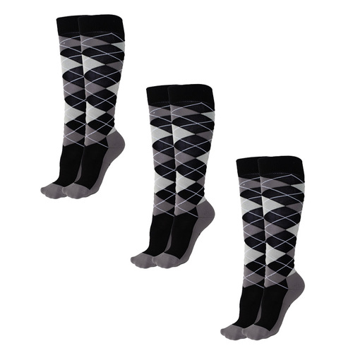 Argyle · 3-Pack Black Horse Riding Socks